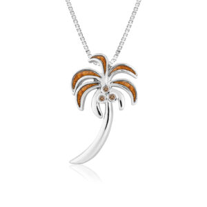 Koa Wood Palm Tree Pendant - Jewelry Style Hawaiian Jewelry