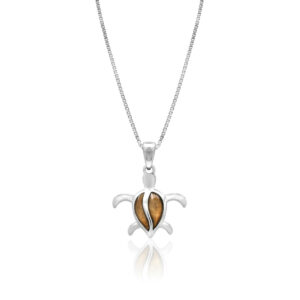 Koa Wood Petro Turtle Pendant - 15mm