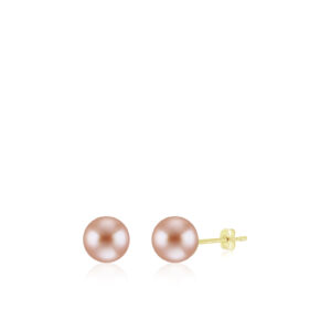 Freshwater Pink Pearl Stud Earrings 8mm - 14K Rose Gold Hawaiian Jewelry
