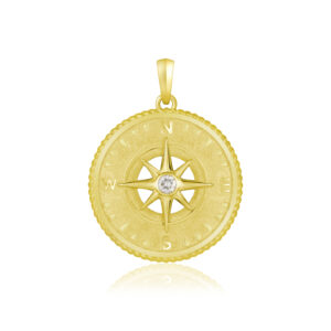 Compass Pendant Yellow Gold - 14K Yellow Gold Hawaiian Jewelry