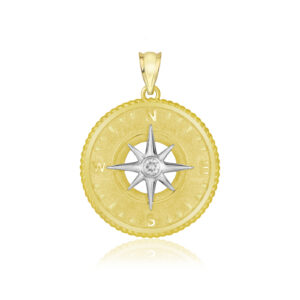 Compass Pendant Two Tone