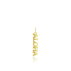 Aloha Pendant in Yellow Gold - 14K Yellow Gold Hawaiian Jewelry