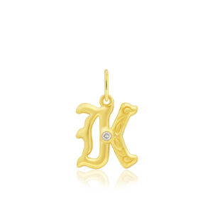 Diamond Letter Pendant - 14K Yellow Gold Hawaiian Jewelry