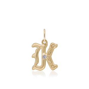 Diamond Letter Pendant - 14K Yellow Gold Hawaiian Jewelry