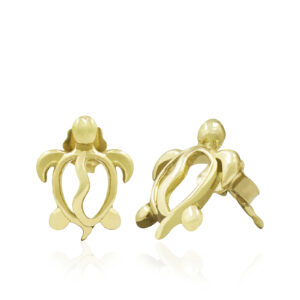 Turtle Post Gold Earrings - 14K Rose Gold Hawaiian Jewelry