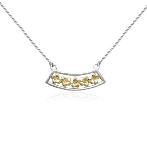 Plumeria Two Tone Horizontal Necklace