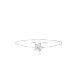 Kaimana Plumeria Bolo Chain Bracelet in Sterling Silver, 1.00ct - Award Winning Designs Hawaiian Jewelry