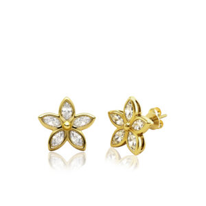 Kaimana Plumeria Earrings, 1.00ct