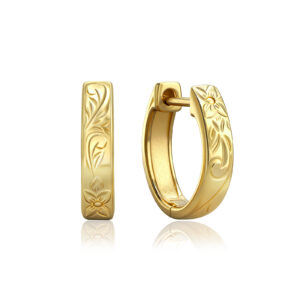 Hawaiian Scroll Hoop Huggie Earrings