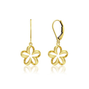 Plumeria Contour Leverback Earrings