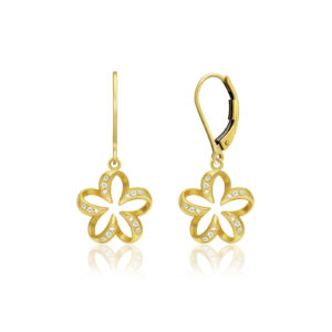 Plumeria Contour Leverback Earrings 13mm