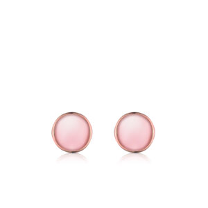 Pink Mother of Pearl Stud Earrings in Rose Gold - 14K Rose Gold Hawaiian Jewelry