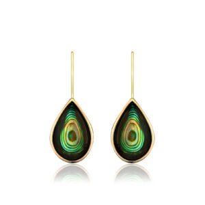 Abalone Hook Earrings in Yellow Gold - 14K Yellow Gold Hawaiian Jewelry
