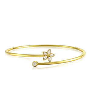 Kaimana Plumeria Open Bracelet, 0.30ct
