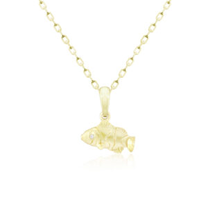 Gold Keiki Clownfish Necklace Yellow Gold - 14K Yellow Gold Hawaiian Jewelry