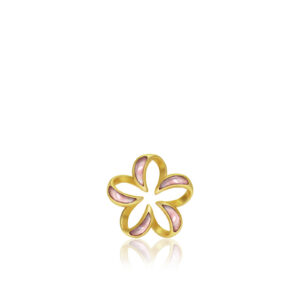 Plumeria Contour Mother of Pearl Pendant 15mm