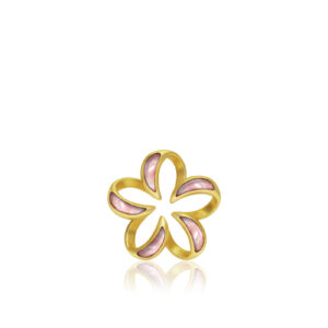 Plumeria Contour Mother of Pearl Pendant 18mm