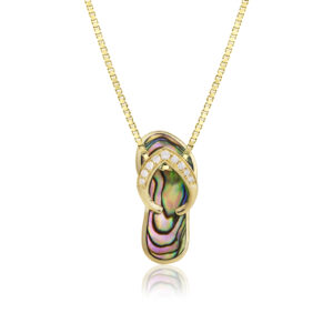 14K Yellow Gold Abalone  Pendant - 14K Yellow Gold Hawaiian Jewelry