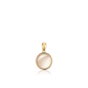 White Mother of Pearl Charm Pendant 14K Gold