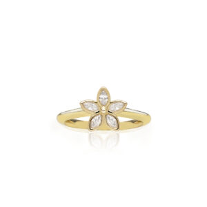 Kaimana Plumeria Ring, 0.25ct - 14K Rose Gold Hawaiian Jewelry
