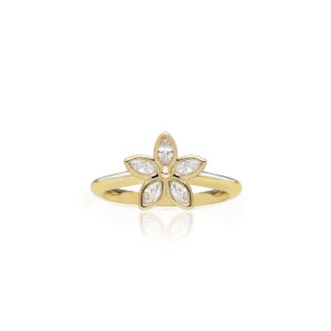 Kaimana Plumeria Ring, 0.50ct - 14K Rose Gold Hawaiian Jewelry