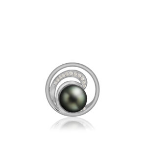 Diamond Pearl Wave Pendant 14mm