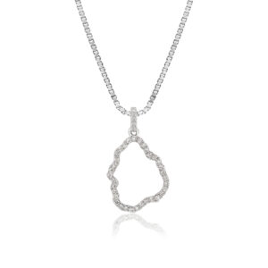 Island of Kaua’i Pendant White Gold - 14K White Gold Hawaiian Jewelry