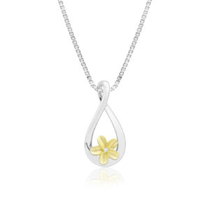 Plumeria Infinity Diamond Pendant