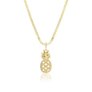 Mini Pineapple Gold Pendant - 14K Yellow Gold Hawaiian Jewelry
