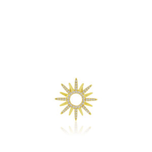 Diamond Sunburst Pendant - 14K Yellow Gold Hawaiian Jewelry