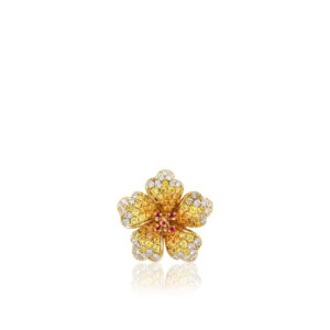 Ombre Hibiscus Pendant 14K Gold - 14K Yellow Gold