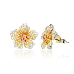 Ombre Hibiscus Earrings 15mm