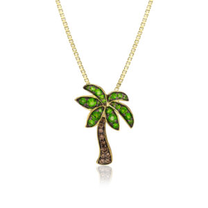 Koa Diamonds® Gold Palm Tree Pendant - 14K Yellow Gold Hawaiian Jewelry