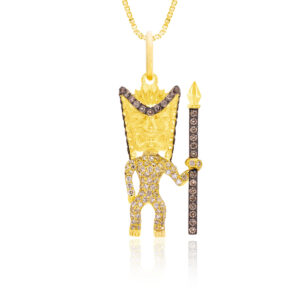Koa Diamonds Gold Tiki Pendant, 0.50ct