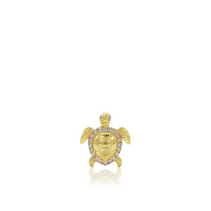 Gold Turtle Diamond Outline Pendant