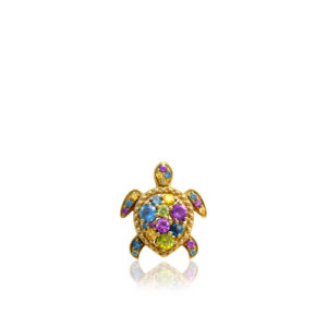 Turtle Pendant Semi Precious Stones 16mm