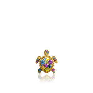 Turtle Pendant Semi Precious Stones 14mm