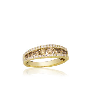 Koa Diamonds® 3-Row Gold Ring - 14K Yellow Gold Hawaiian Jewelry