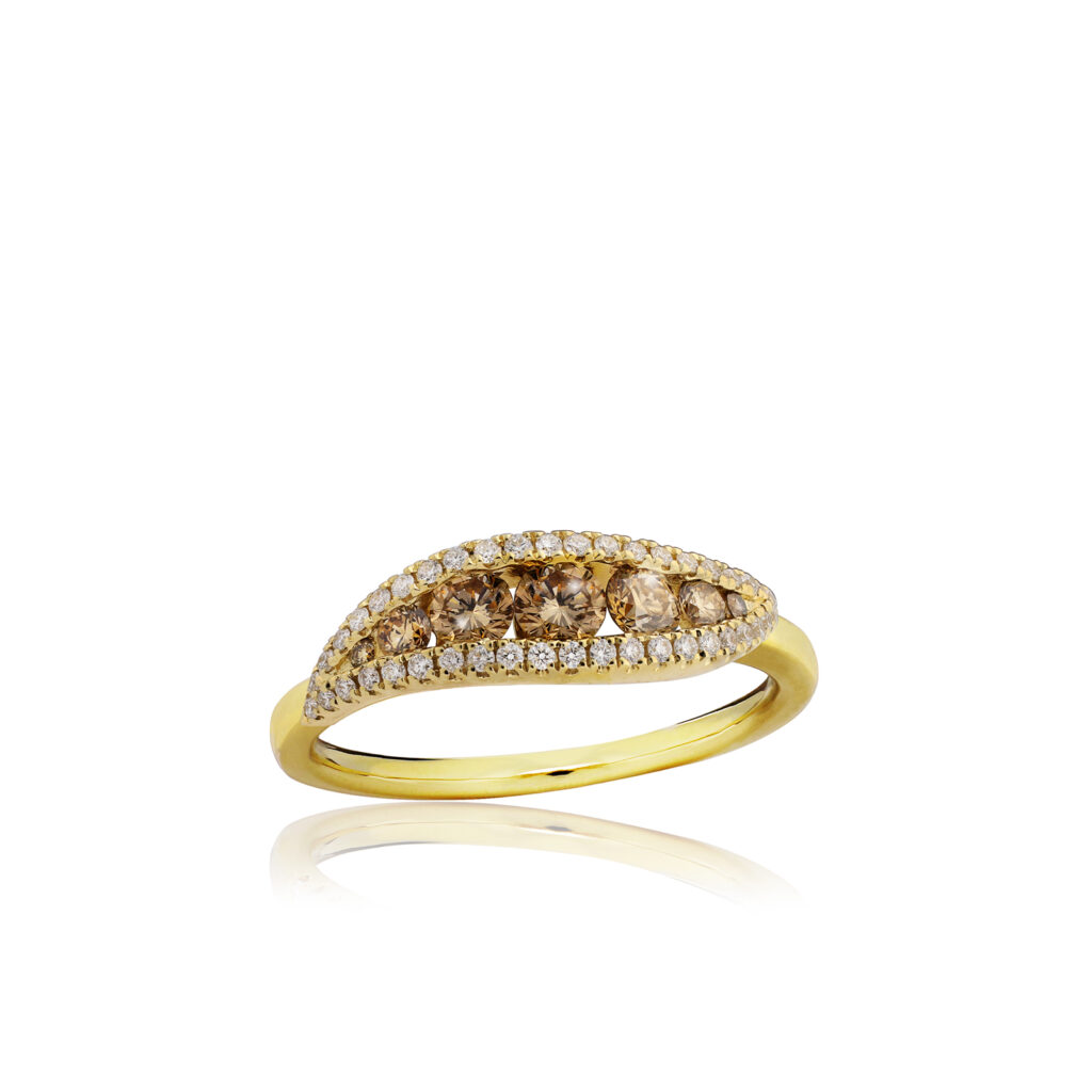 Koa Diamonds® Gold Leaf Ring - 14K Yellow Gold Hawaiian Jewelry