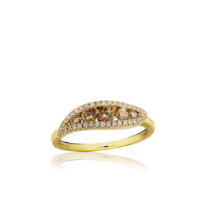 Koa Diamonds® Gold Leaf Ring - 14K Yellow Gold Hawaiian Jewelry