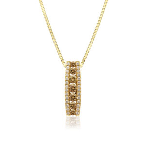 Koa Diamonds®3-Row Gold Pendant - 14K Rose Gold Hawaiian Jewelry