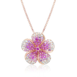 Ombre Plumeria Pendant 21mm - 14K Rose Gold Hawaiian Jewelry