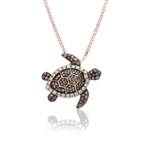 Rose Gold Koa Diamond® Turtle Pendant 0.40ct - 14K Rose Gold Hawaiian Jewelry