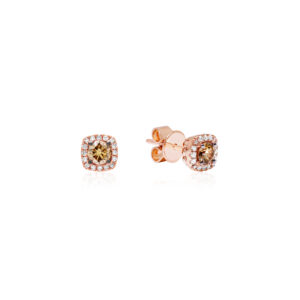 Koa Diamond® Square Stud Earrings 0.4ct - 14K Rose Gold Hawaiian Jewelry