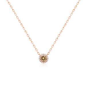Koa Diamond® Round Necklace 0.25ct - 14K Rose Gold Hawaiian Jewelry