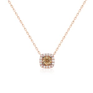 Koa Diamond® Square Necklace 0.5ct - 14K Rose Gold Hawaiian Jewelry