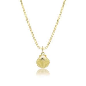 Gold Shell Charm - 14K Yellow Gold Hawaiian Jewelry