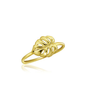 Monstera Ring in Yellow Gold