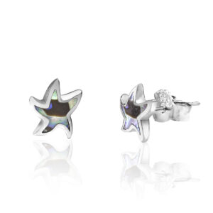 Sterling Silver Starfish Stud Earrings with Abalone - Jewelry Style Hawaiian Jewelry