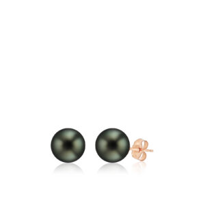 Tahitian Black Pearl Stud Earrings 9mm